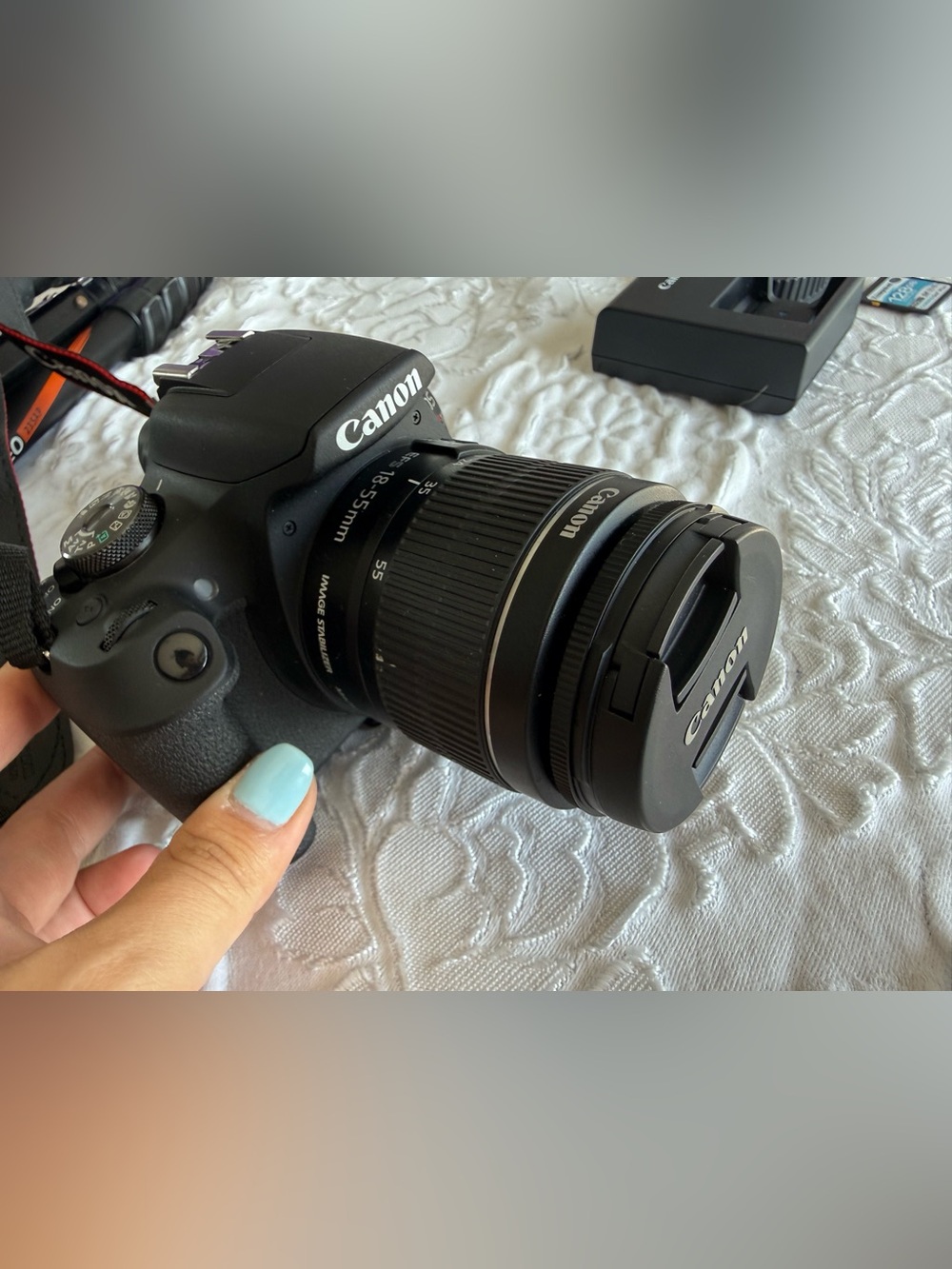 Canon Eos RebelT7 DSLR with 18-55mm Image Stabilizer Lens + extras - Picture 1 of 13